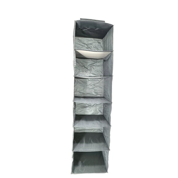 Hanging Closet Organizer Side Mesh Pockets Storage Gray Foldable & Collapsible - Picture 1 of 6